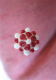 Små rød/hvide 39 - Blomstertop